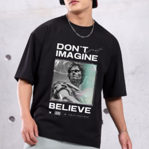 Vintage Theme Graphic Printed 100% Pure Cotton Oversize T-shirt for Men