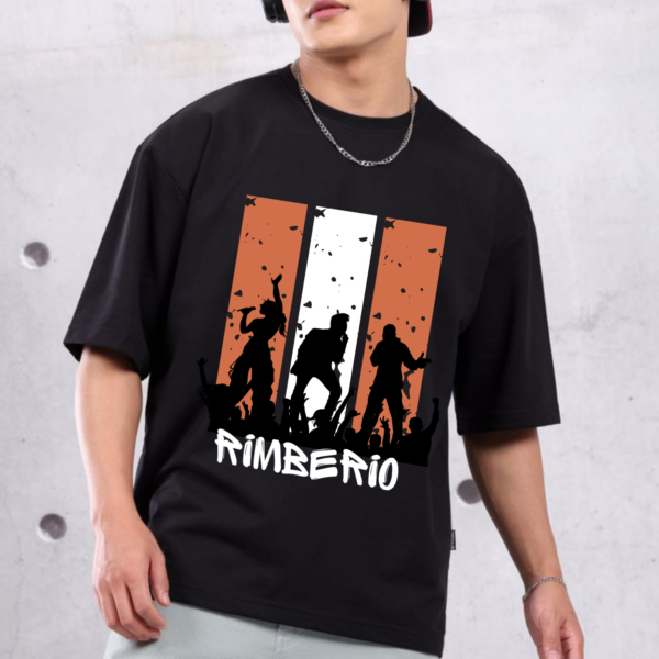 URBIDA Men Drop Shoulder Typography Retro Graphic Printed  Oversized T-shirt - Image 2