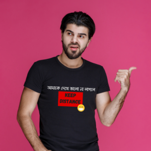 Bengali T-shirt Kolkata typography Daily Vibe Printed Black Pure Cotton Tees