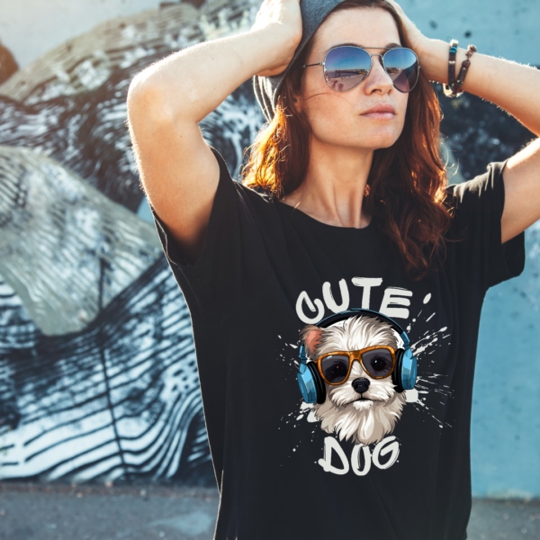 Pet lover Women Pure 100% Cotton Graphic Printed Premium Black T-shirt - Image 3