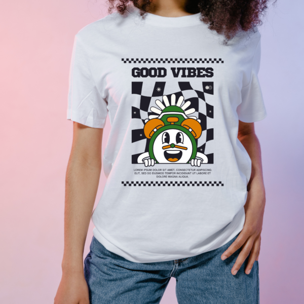Urbida Retro theme Graphic Supima Cotton premium T-shirt White Top For Women - Image 3