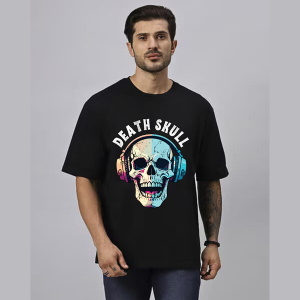 URBIDA Men Wild Edition Skull Theme Graphic Printed Premium Cotton Oversized T-shirt - Image 3