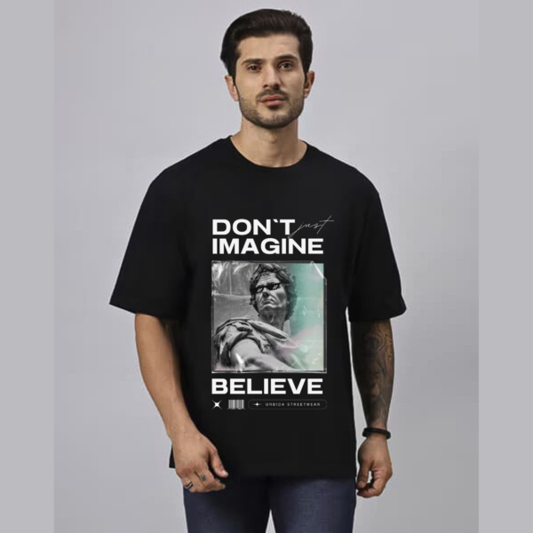 URBIDA Vintage Theme Graphic Printed 100% Pure Cotton Oversize T-shirt for Men - Image 3