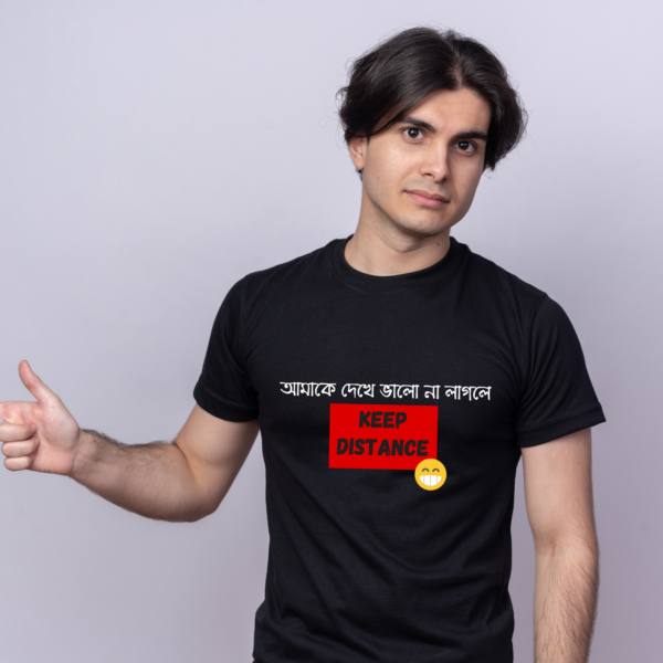 Bengali T-shirt Kolkata typography Daily Vibe Printed Black Pure Cotton Tees - Image 4