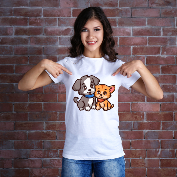 Urbida Pet lover Women Supima Cotton Graphic Printed Premium Black T-shirt - Image 3