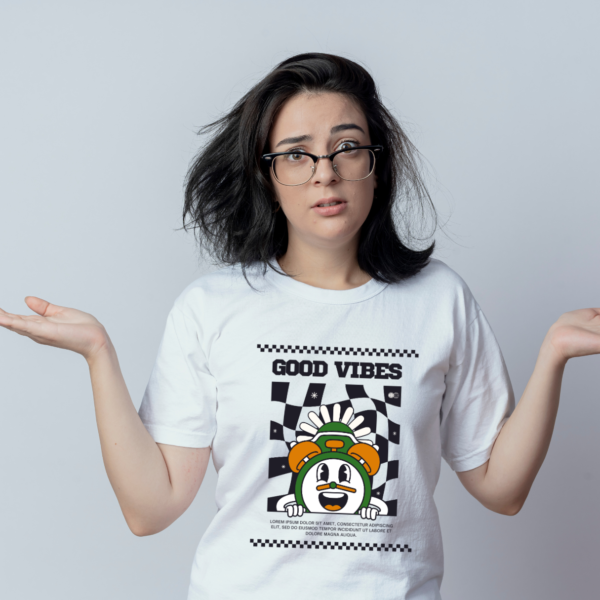 Urbida Retro theme Graphic Supima Cotton premium T-shirt White Top For Women - Image 5