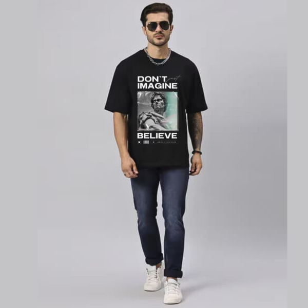 URBIDA Vintage Theme Graphic Printed 100% Pure Cotton Oversize T-shirt for Men - Image 4