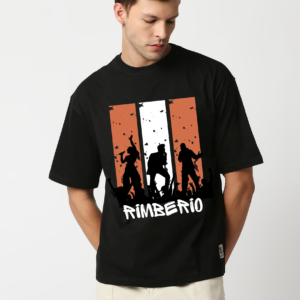 URBIDA Men Drop Shoulder Typography Retro Graphic Printed  Oversized T-shirt