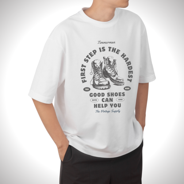 URBIDA Men Typography classy Graphic Printed  Premium Oversized T-shirt - Image 4