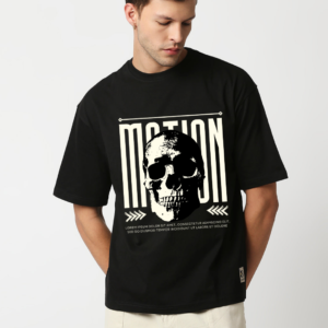 URBIDA Skull Graphic Printed Oversized T-shirt for Men
