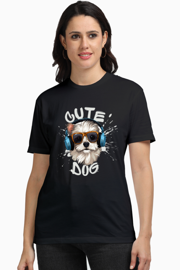 Pet lover Women Pure 100% Cotton Graphic Printed Premium Black T-shirt - Image 7