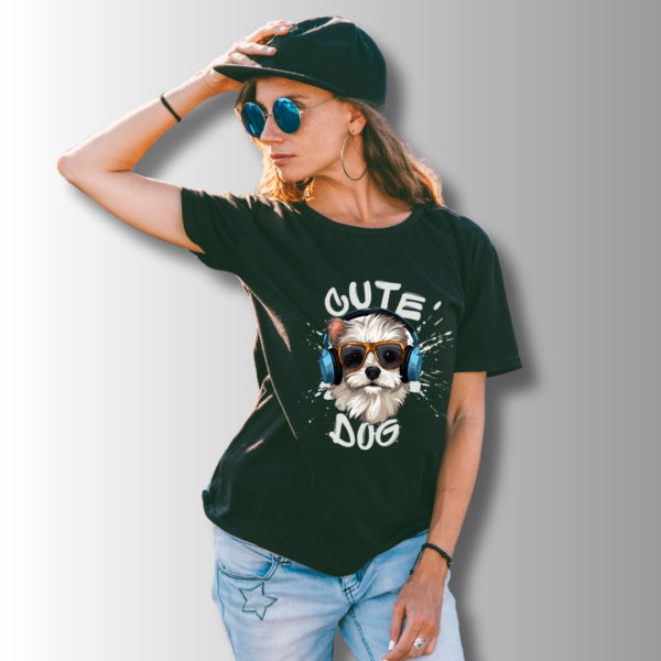 Pet lover Women Supima Cotton Graphic Printed Premium Black T-shirt