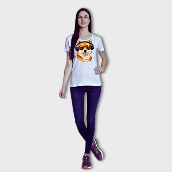 Pet lover Women Supima Cotton Graphic Dog Printed Premium Black T-shirt - Image 5