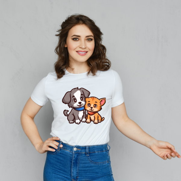 Urbida Pet lover Women Supima Cotton Graphic Printed Premium Black T-shirt - Image 4