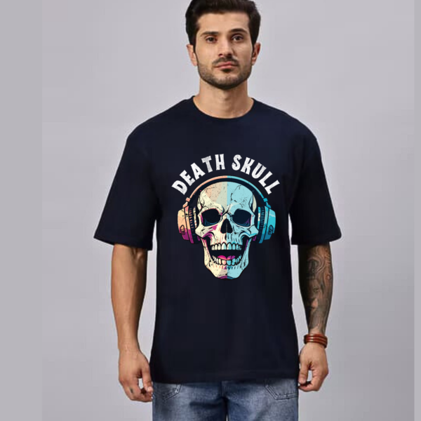 URBIDA Men Wild Edition Skull Theme Graphic Printed Premium Cotton Oversized T-shirt - Image 7