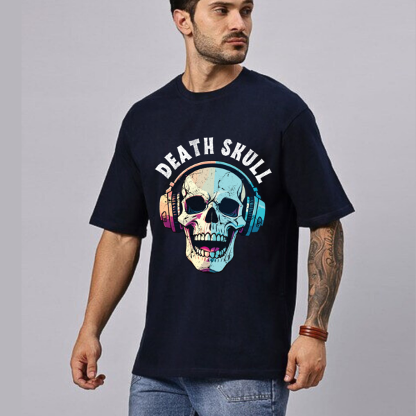 URBIDA Men Wild Edition Skull Theme Graphic Printed Premium Cotton Oversized T-shirt - Image 8