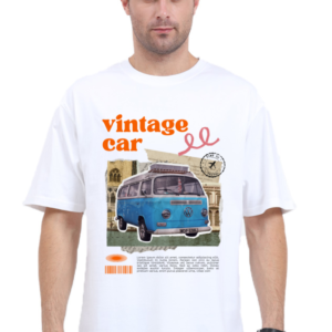 URBIDA Vintage Theme Graphic Printed Pure 100% Cotton Oversize T-shirt for Men