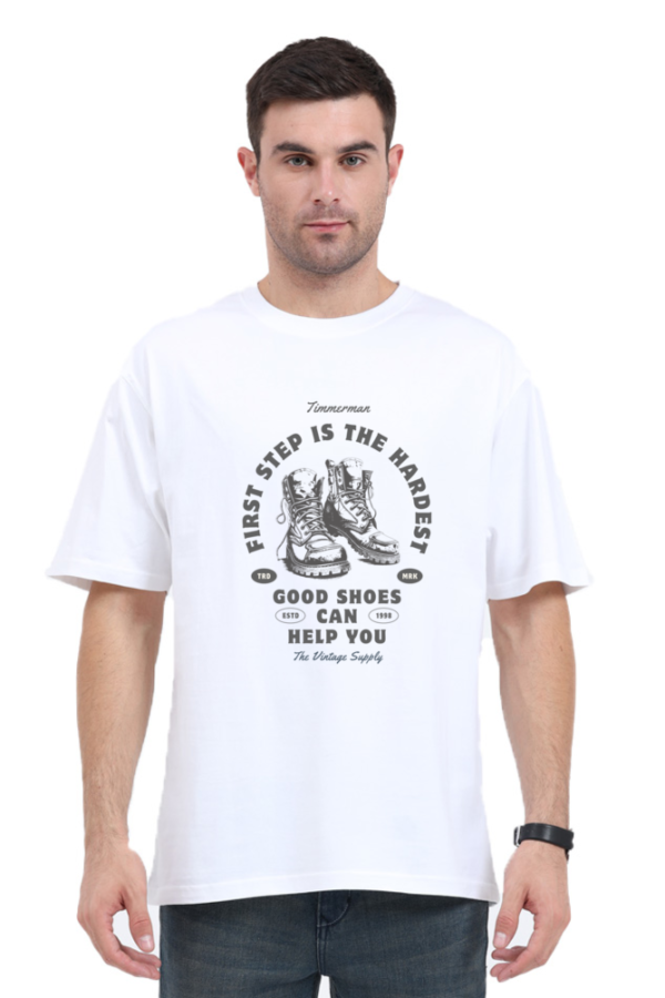 URBIDA Men Typography classy Graphic Printed  Premium Oversized T-shirt - Image 6
