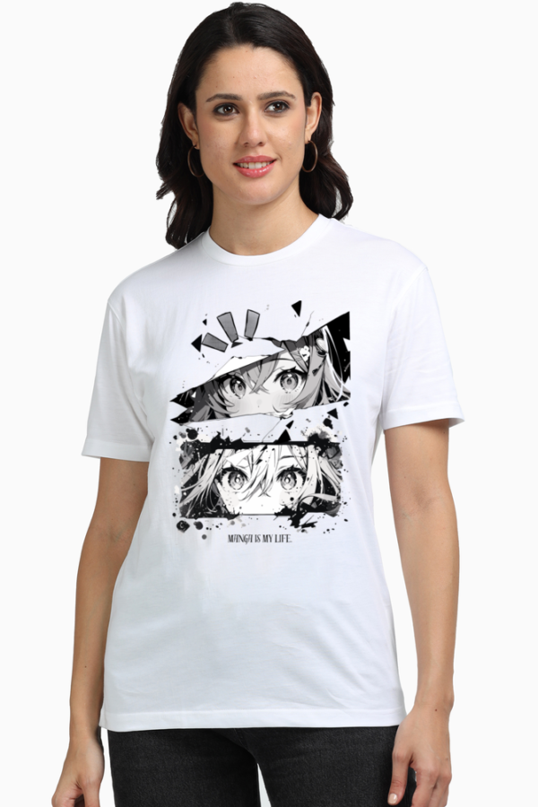 URBIDA Anime Theme Graphic Printed Premium Supima Cotton T-shirt for Women - Image 7