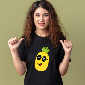 Cartoon Theme Graphic Printed Premium Supima Cotton T-shirt for Women