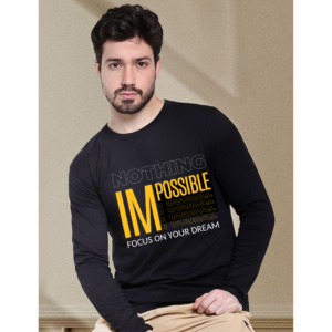 Inspirational Theme Pure 100% Cotton full sleeve Printed T-shirt for Men