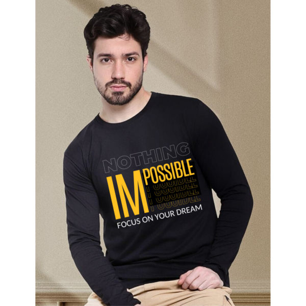 Inspirational Theme Pure 100% Cotton full sleeve Printed T-shirt for Men