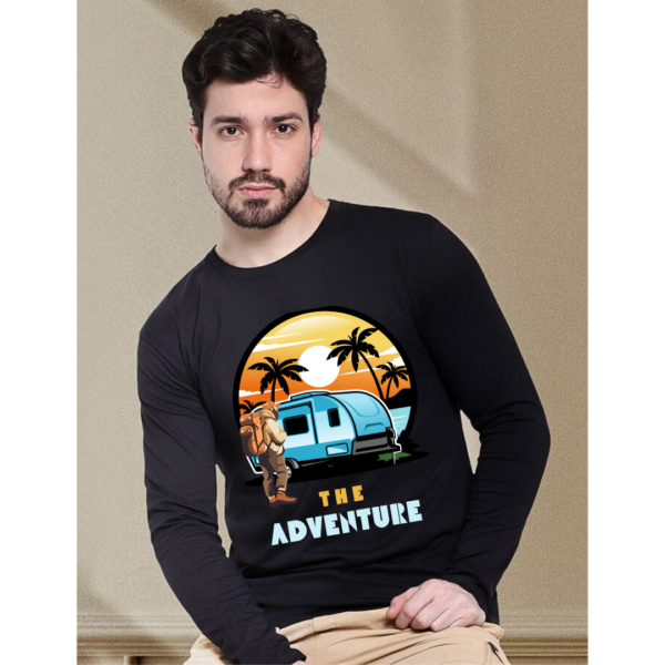 URBIDA Vintage Adventure Theme Pure 100% Cotton full sleeve Printed T-shirt for Men - Image 2