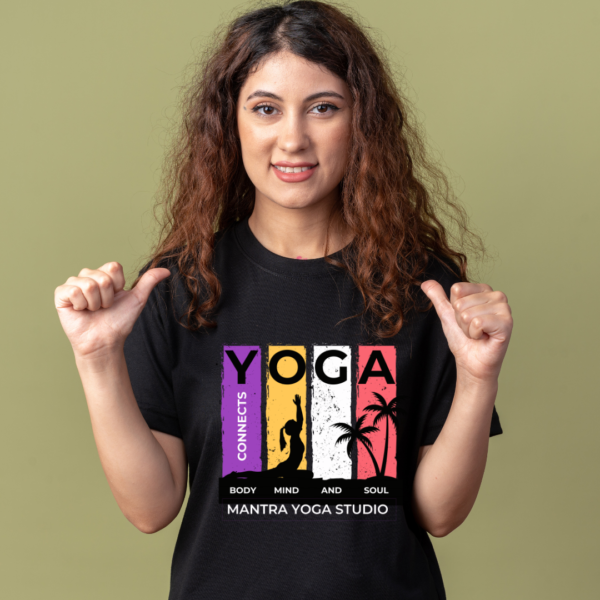 URBIDA motivational Yoga Theme Graphic Printed Premium Supima Cotton T-shirt for Women - Image 2