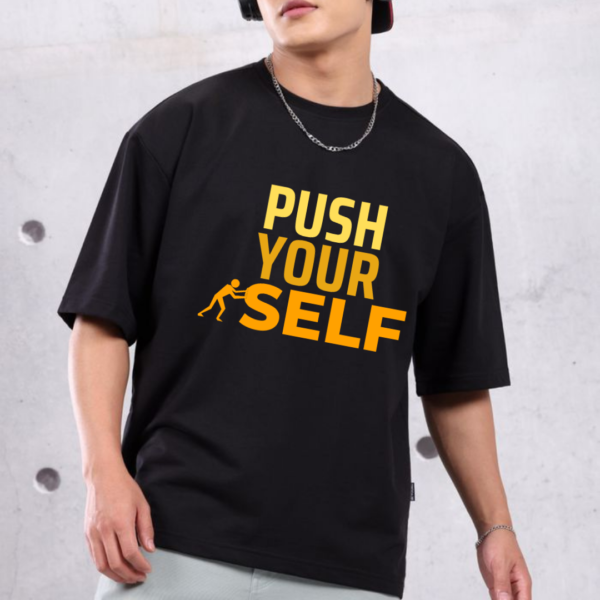 URBIDA Inspirational Theme Graphic Printed Pure 100% Cotton Oversize T-shirt for Men - Image 2