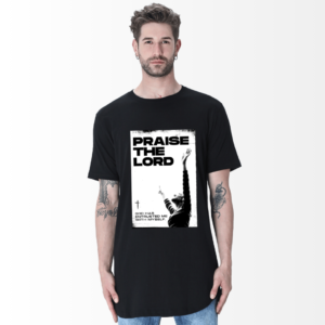 Inspirational Theme Pure 100% Cotton Long Line Curve T-shirt for Men