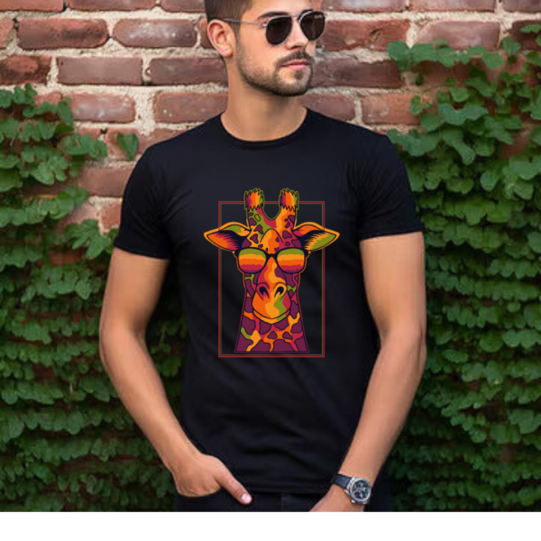 URBIDA Cartoon Theme Giraffe Graphic Printed Premium Cotton T-shirt - Image 2