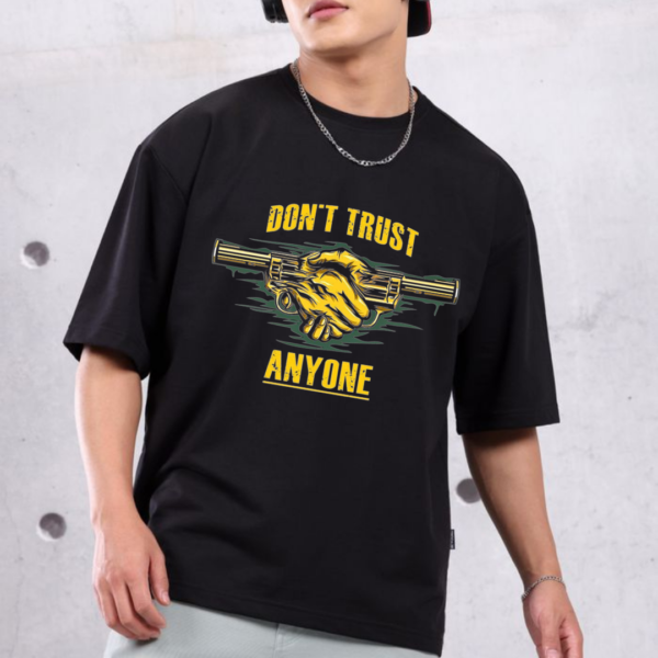 URBIDA Retro Theme "Don't Trust Anyone" Premium Oversized T-shirt - Image 2