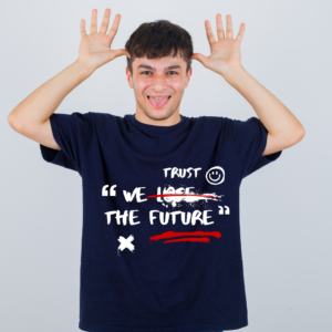 URBIDA Inspirational Quote Graphic Printed Pure Cotton Oversize T-shirt