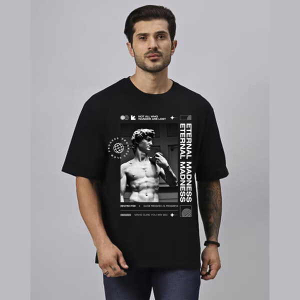 URBIDA Vintage Theme Graphic Printed Pure 100% Cotton Oversize T-shirt for Men - Image 3