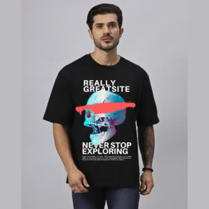 URBIDA Retro Theme Graphic Printed Pure Cotton Oversize T-shirt