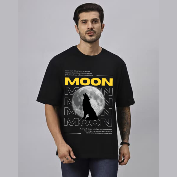 URBIDA Men Wild Edition Wolf Theme Graphic Printed Oversized T-shirt - Image 3