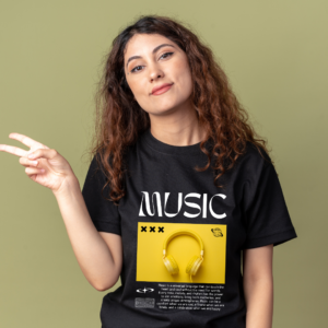 URBIDA Retro Theme Music Lover Graphic Printed Supima Tshirt