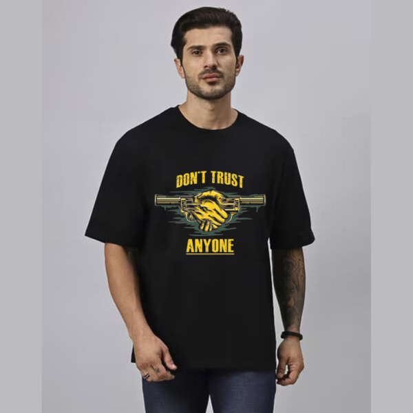 URBIDA Retro Theme "Don't Trust Anyone" Premium Oversized T-shirt - Image 3