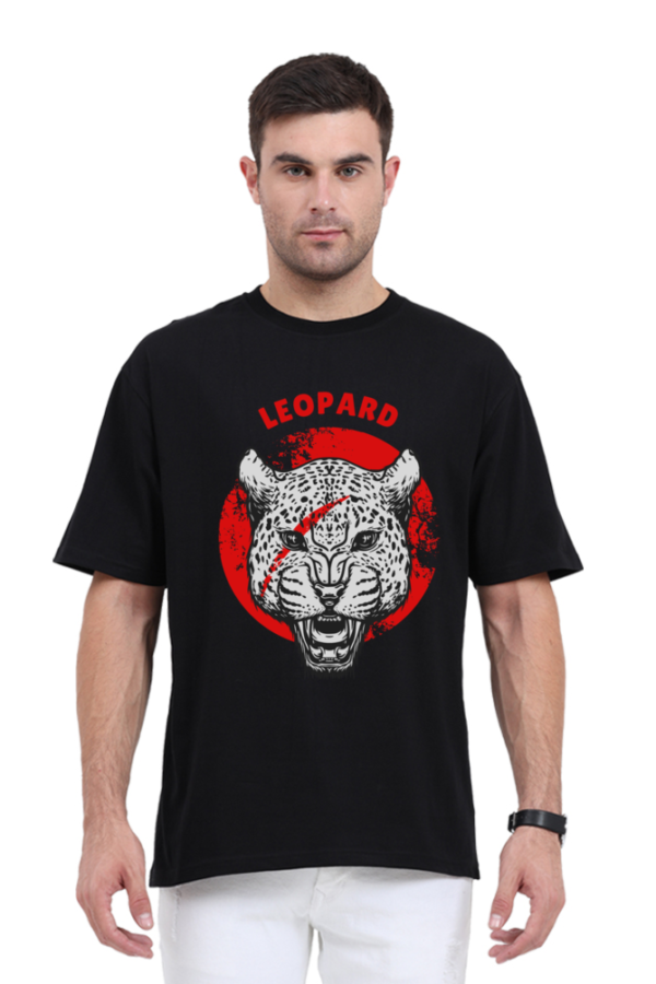 URBIDA Men Wild Edition Leopard Theme Graphic Printed Oversized T-shirt - Image 7