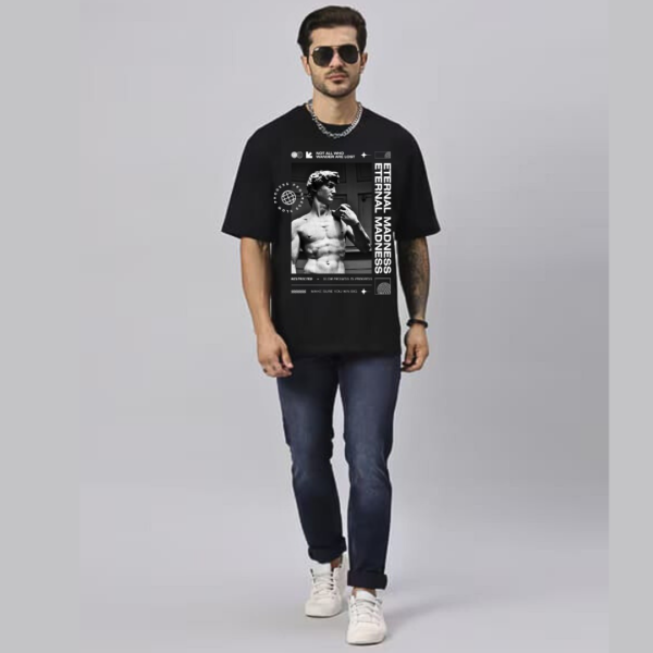 URBIDA Vintage Theme Graphic Printed Pure 100% Cotton Oversize T-shirt for Men - Image 4
