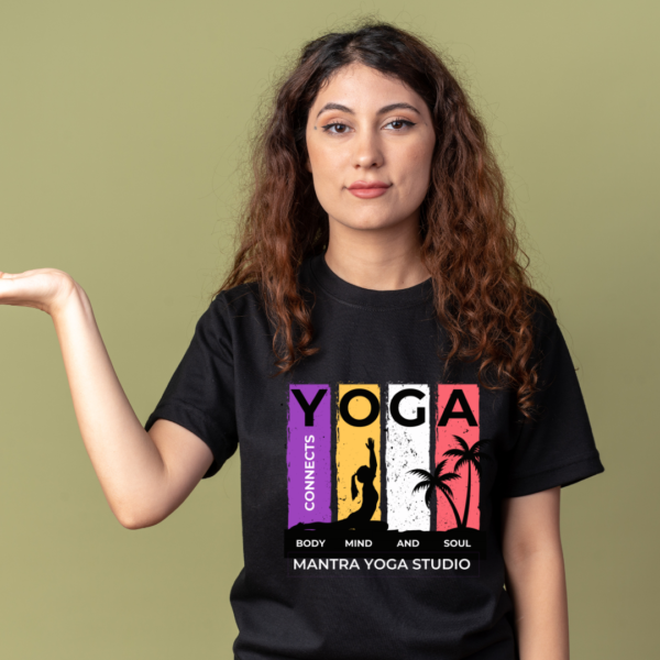 URBIDA motivational Yoga Theme Graphic Printed Premium Supima Cotton T-shirt for Women - Image 4