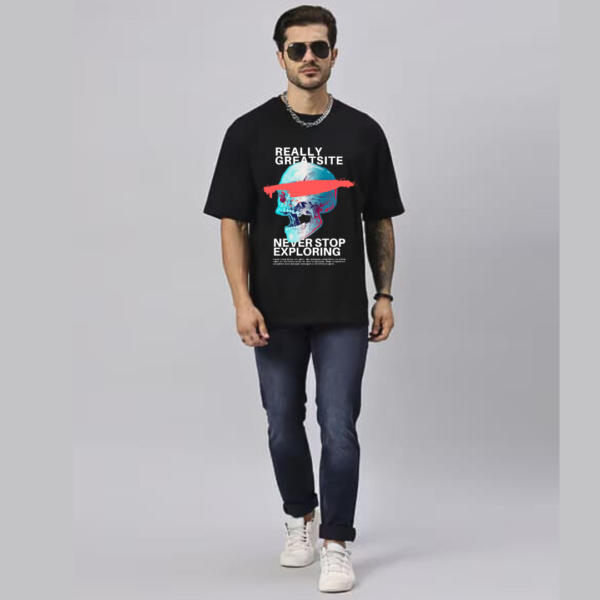 URBIDA Retro Theme Graphic Printed Pure Cotton Oversize T-shirt - Image 4