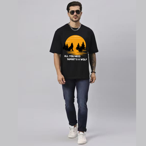 URBIDA Wild Edition Vintage Night Theme Graphic Printed Oversized T-shirt - Image 4