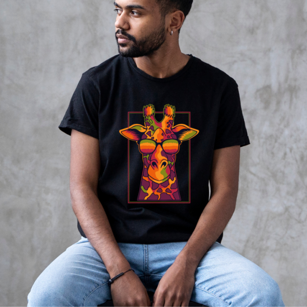URBIDA Cartoon Theme Giraffe Graphic Printed Premium Cotton T-shirt - Image 4