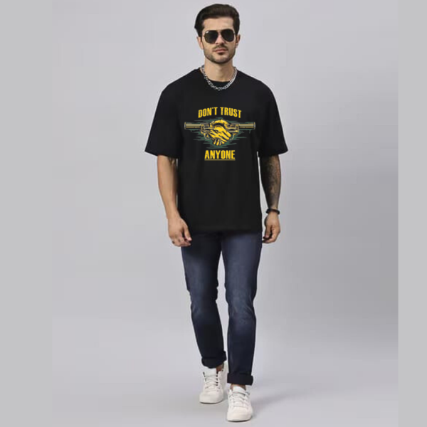 URBIDA Retro Theme "Don't Trust Anyone" Premium Oversized T-shirt - Image 4