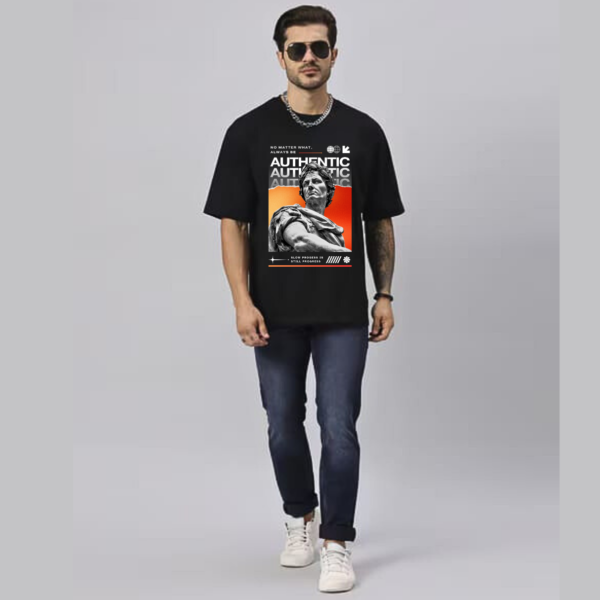 URBIDA Vintage Theme Graphic Printed Pure 100% Cotton Oversize T-shirt for Men - Image 4