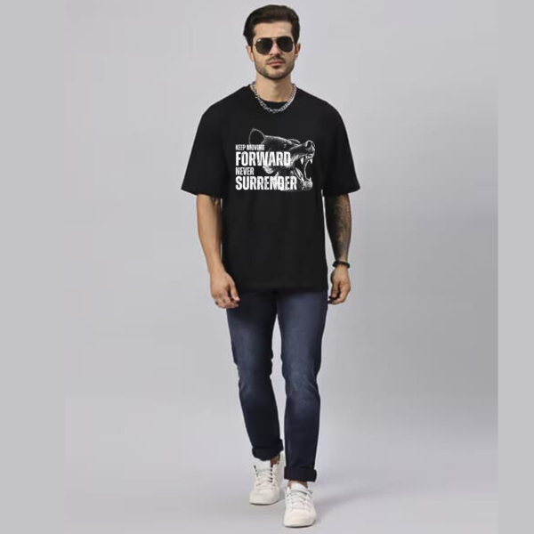 URBIDA Inspirational Theme Graphic Printed Pure 100% Cotton Oversize T-shirt for Men - Image 4