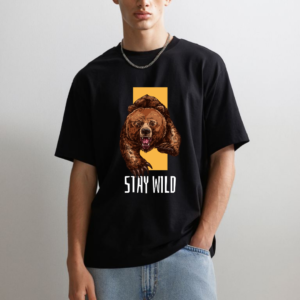 Men Wild Edition bear Theme Graphic Printed Oversized T-shirt