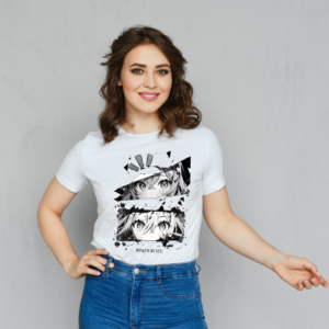 URBIDA Anime Theme Graphic Printed Premium Supima Cotton T-shirt for Women