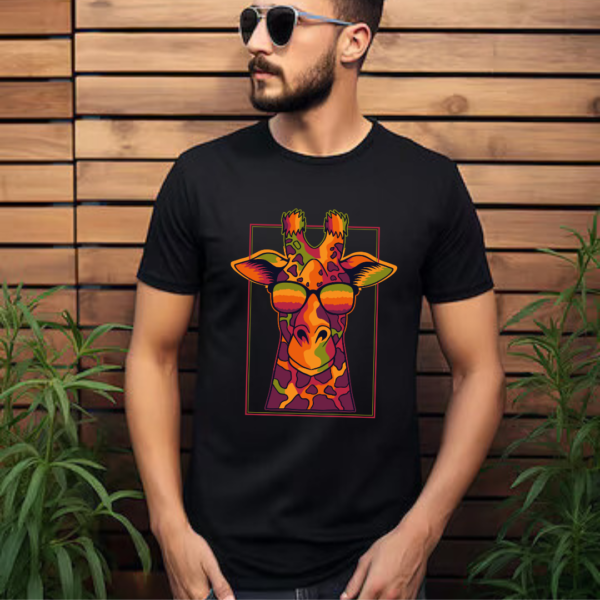 URBIDA Cartoon Theme Giraffe Graphic Printed Premium Cotton T-shirt - Image 6